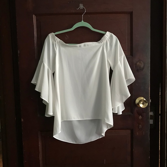 White Off-The-Shoulder Top - Picture 1 of 3